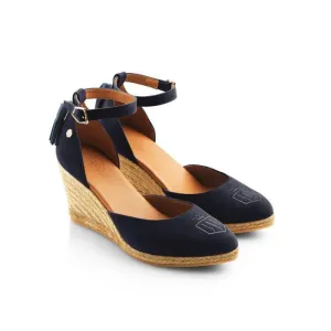 Fairfax & Favor Monaco Ladies Wedge Sandal - Navy
