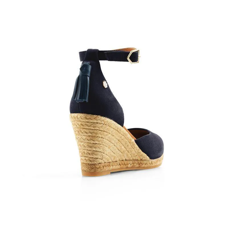 Fairfax & Favor Monaco Ladies Wedge Sandal - Navy