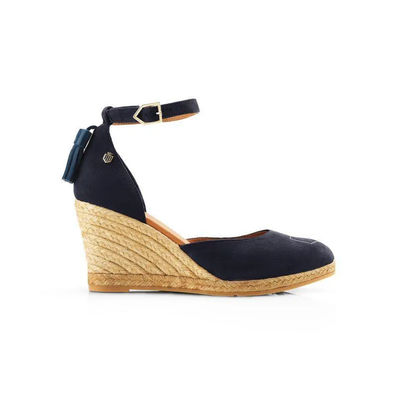 Fairfax & Favor Monaco Ladies Wedge Sandal - Navy