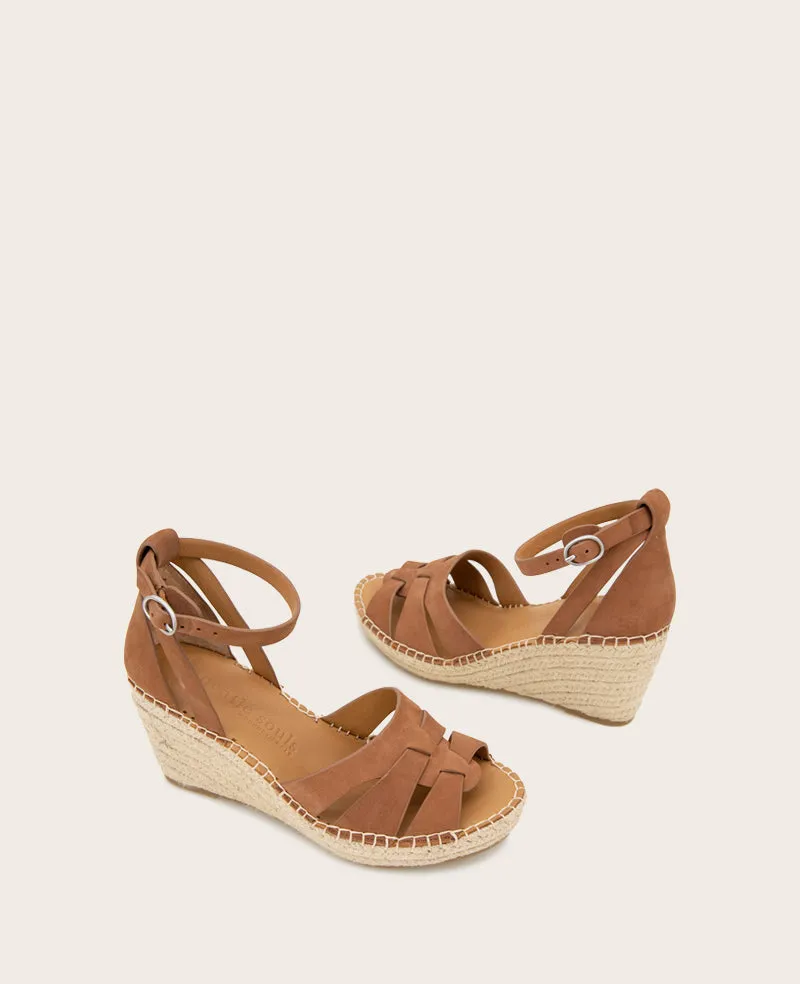 GENTLE SOULS - Coolie Nubuck Espadrille Wedge