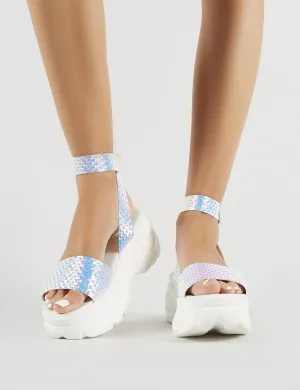 Perrie Chunky Sandals in Iridescent