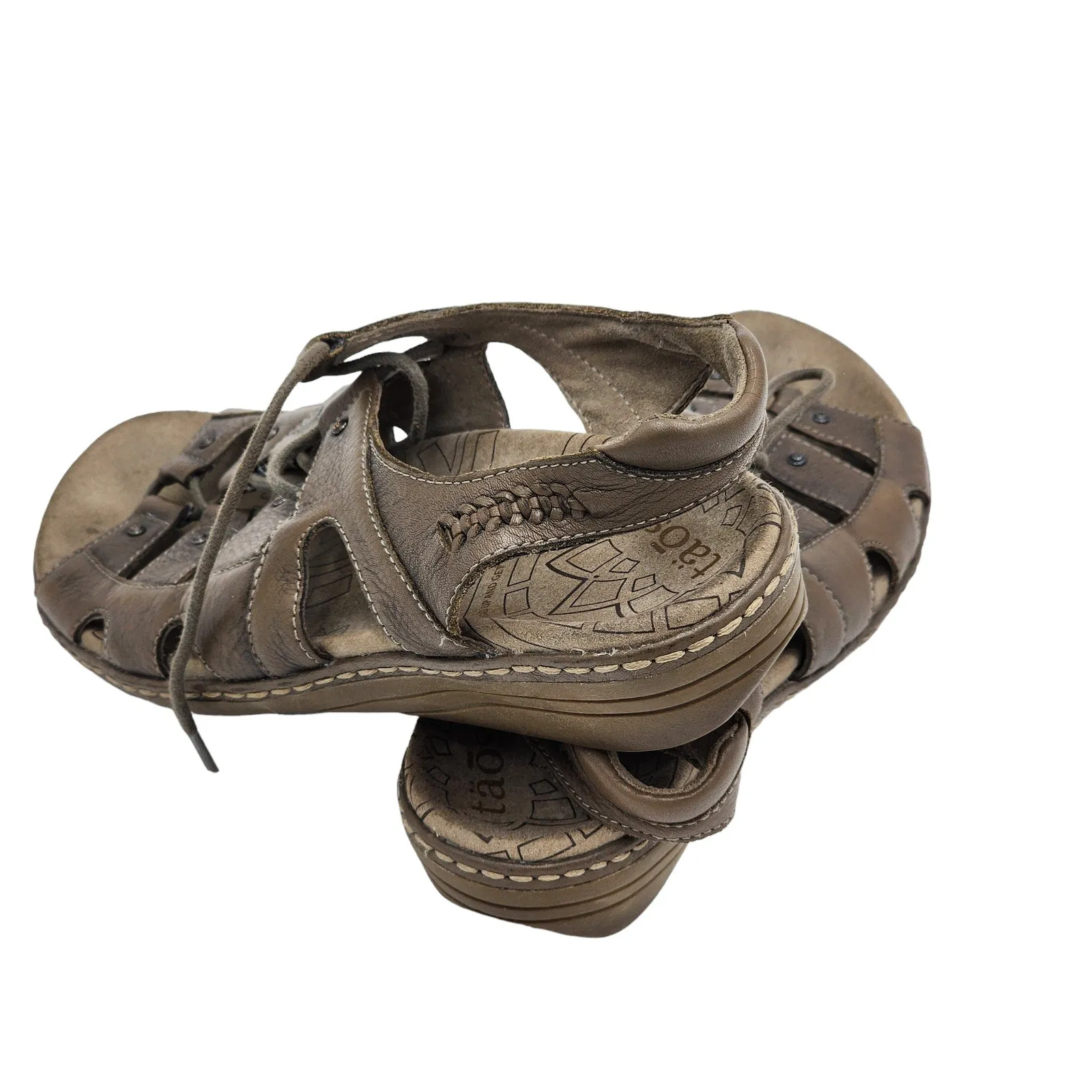 Taos Sandals Womens 9 Brown Leather Fisherman Comfort Shoes Open Toe Ghilbert