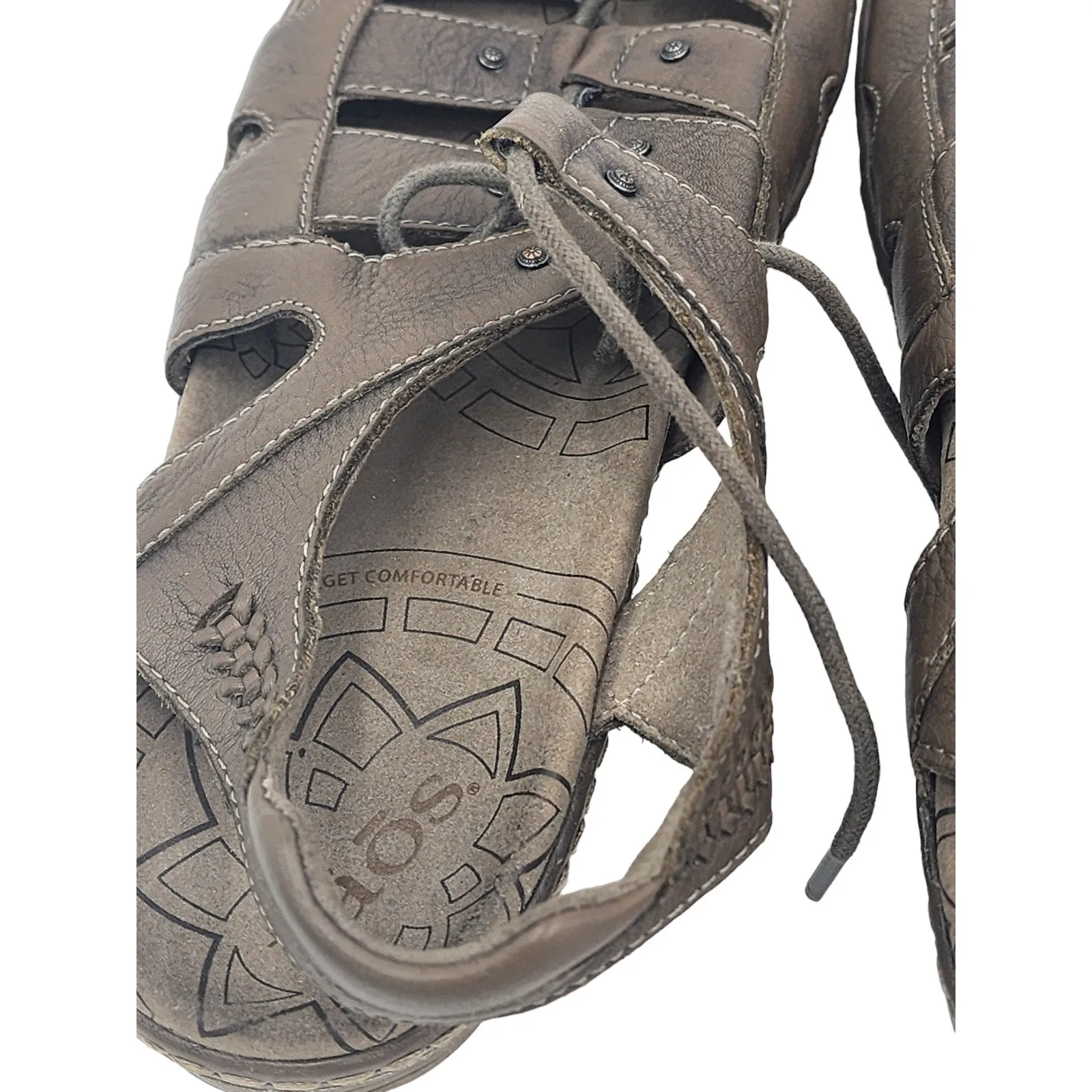 Taos Sandals Womens 9 Brown Leather Fisherman Comfort Shoes Open Toe Ghilbert