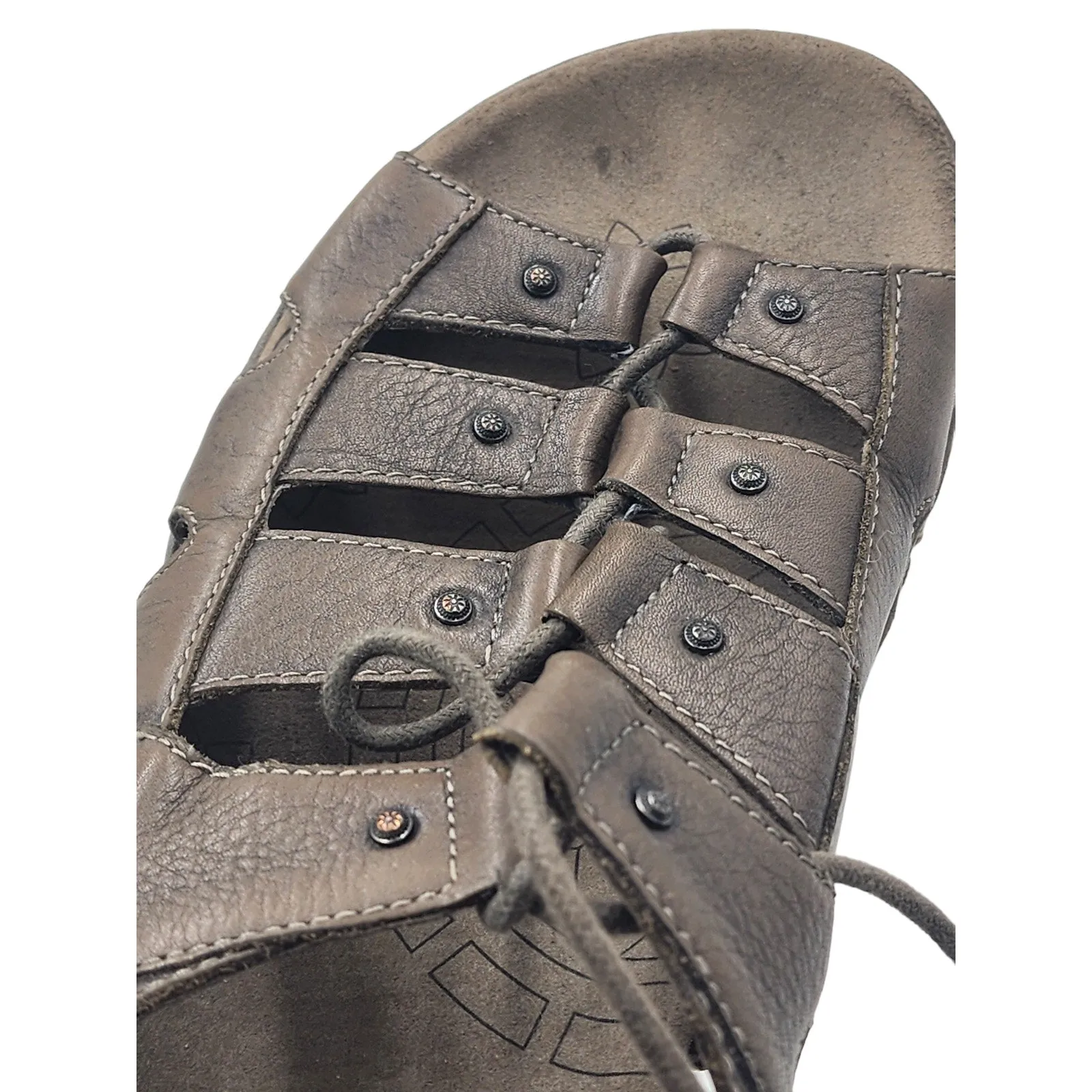 Taos Sandals Womens 9 Brown Leather Fisherman Comfort Shoes Open Toe Ghilbert